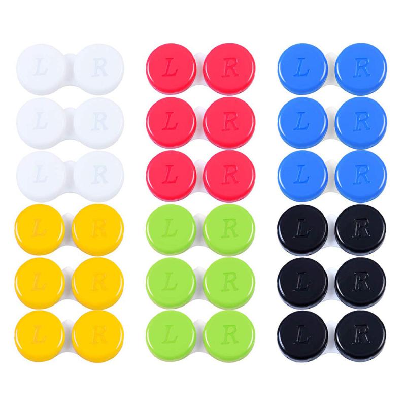 2pcs Lens Cases Left Right Eyes Lens Container 6 Colors