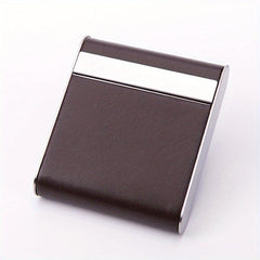 Leather & Metal Pocket Cigarette Box Holds 20 Cigarettes