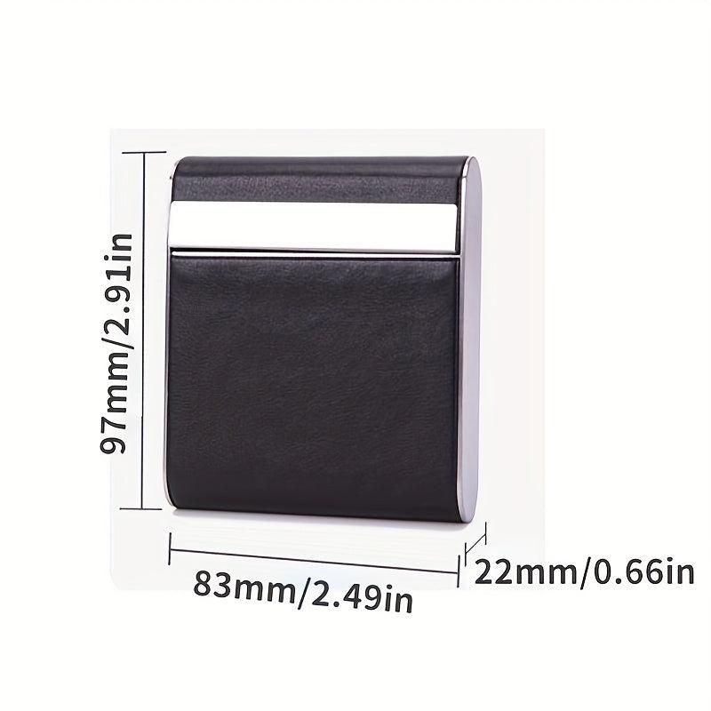 Leather & Metal Pocket Cigarette Box Holds 20 Cigarettes