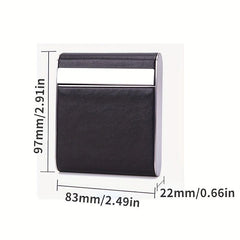 Leather & Metal Pocket Cigarette Box Holds 20 Cigarettes