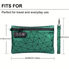 PU Leather Smell Proof Bag Storage Pouch with Combination Lock Container Case
