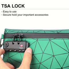 PU Leather Smell Proof Bag Storage Pouch with Combination Lock Container Case