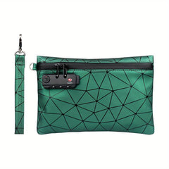PU Leather Smell Proof Bag Storage Pouch with Combination Lock Container Case