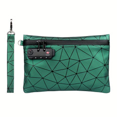 PU Leather Smell Proof Bag Storage Pouch with Combination Lock Container Case