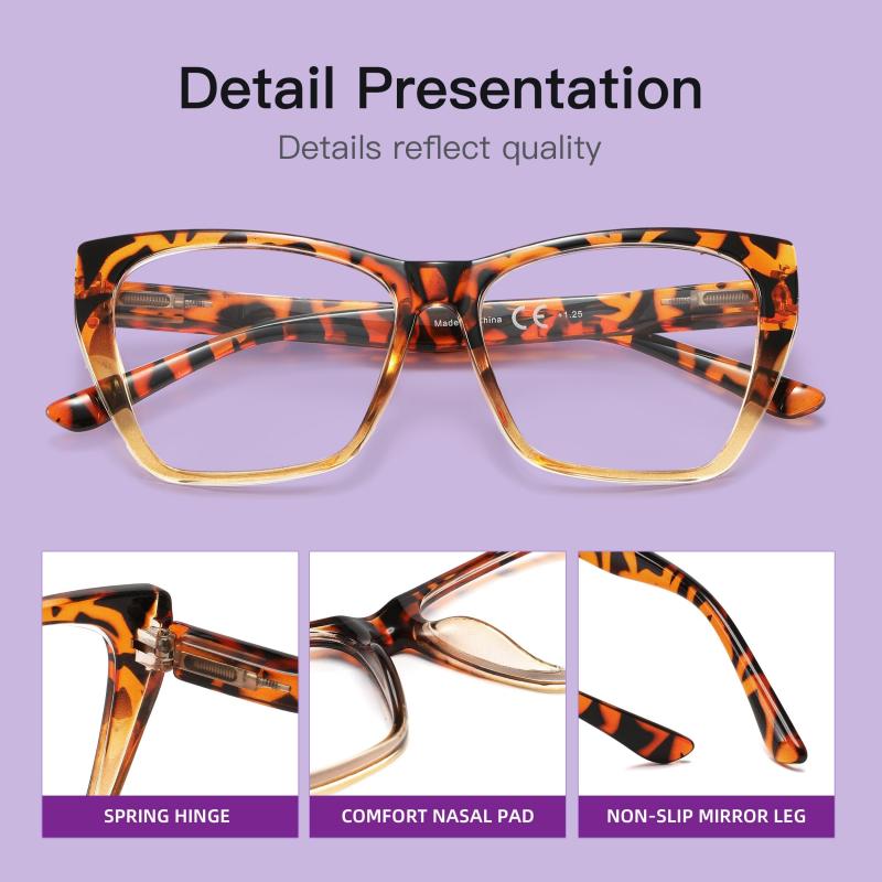 4Pack Reading Glasses Light Blocking Butterfly Frame Computer Readers