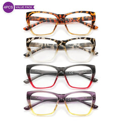4Pack Reading Glasses Light Blocking Butterfly Frame Computer Readers