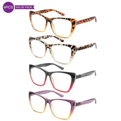 4Pack Reading Glasses Light Blocking Butterfly Frame Computer Readers