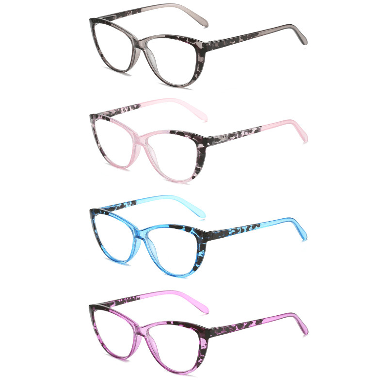 5pcs Spring Hinge Cat Eye Frame Reading Glasses For Men And Women
