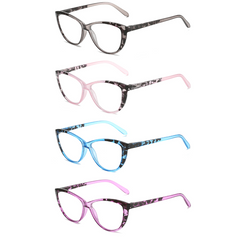 5pcs Spring Hinge Cat Eye Frame Reading Glasses For Men And Women