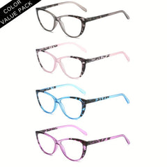 5pcs Spring Hinge Cat Eye Frame Reading Glasses For Men And Women