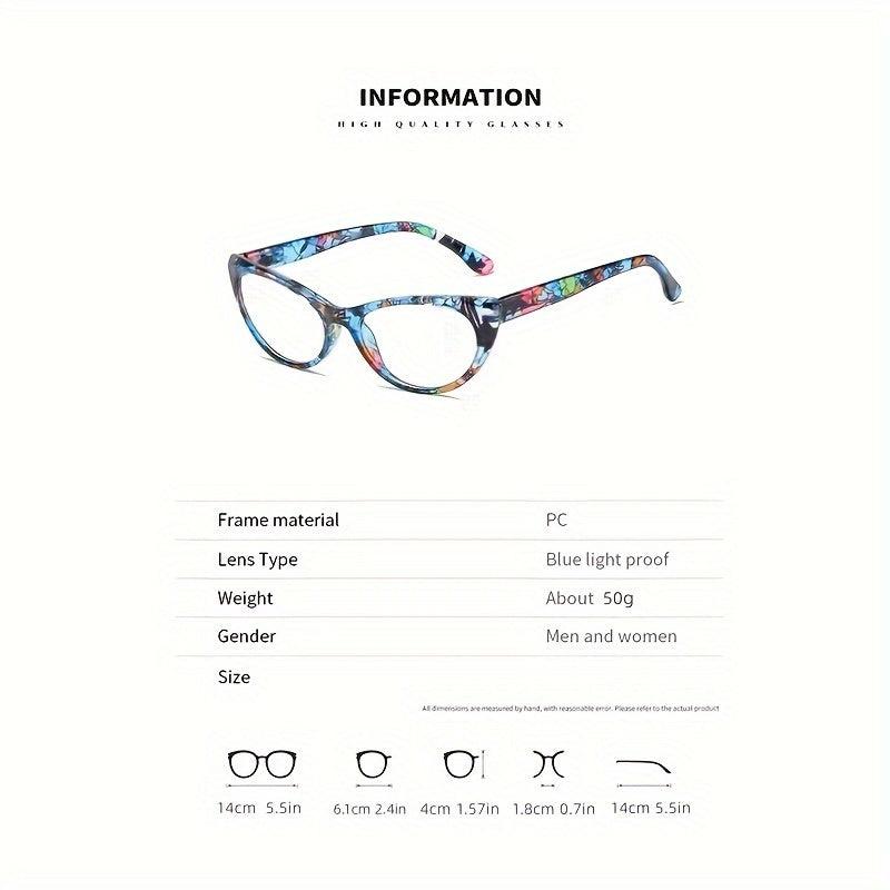 Floral Frame Reading Glasses Anti Light Women