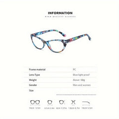 Floral Frame Reading Glasses Anti Light Women
