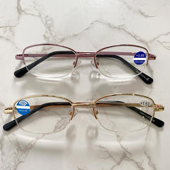 Metal Frame Light Blocking Reading Glasses 1.0-4.0 for Men Women Unisex