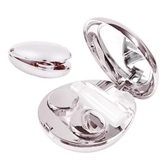 Compact Durable Rose Lens Case Kit w/ Mirror Solution Bottle Tweezers