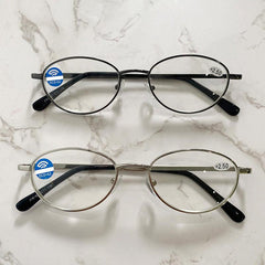 Metal Round Frame Light Blocking Lens Reading Glasses