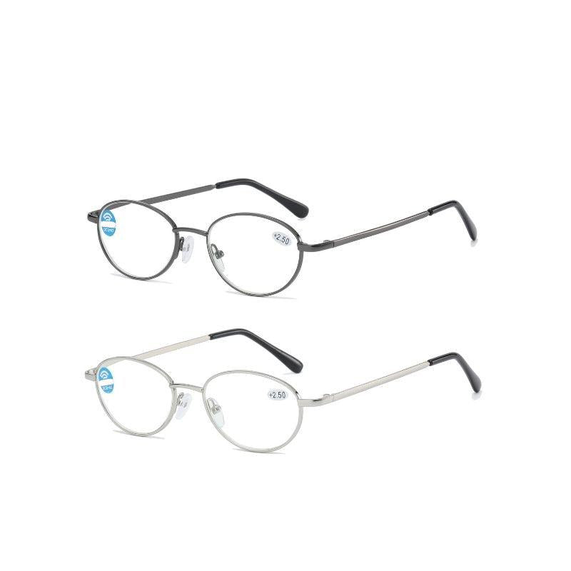 Metal Round Frame Light Blocking Lens Reading Glasses