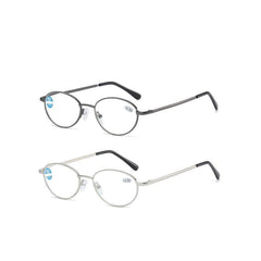 Metal Round Frame Light Blocking Lens Reading Glasses