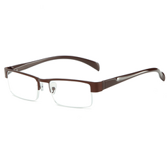 Metal Frame Squared Lens Spring Hinges Presbyopia Corrective Reading Glasses