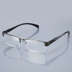 Metal Frame Squared Lens Spring Hinges Presbyopia Corrective Reading Glasses
