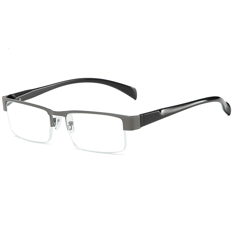Metal Frame Squared Lens Spring Hinges Presbyopia Corrective Reading Glasses