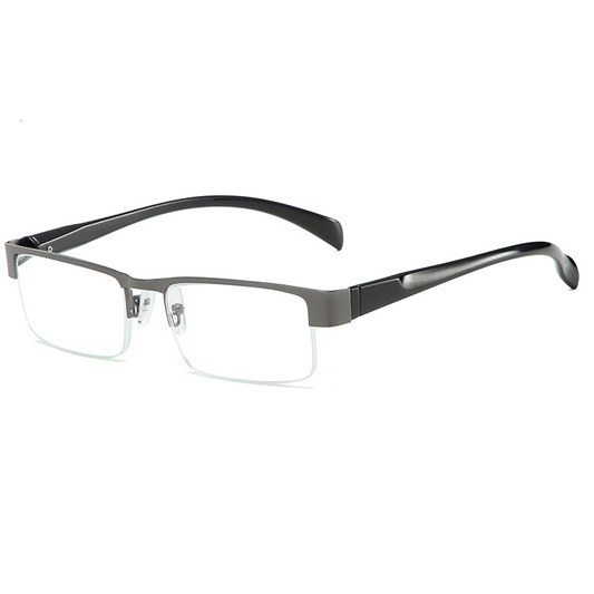Metal Frame Squared Lens Spring Hinges Presbyopia Corrective Reading Glasses
