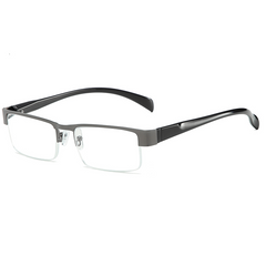 Metal Frame Squared Lens Spring Hinges Presbyopia Corrective Reading Glasses