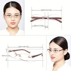 Block Reading Glasses Metal Frame Reader Glasses Spring Hinges