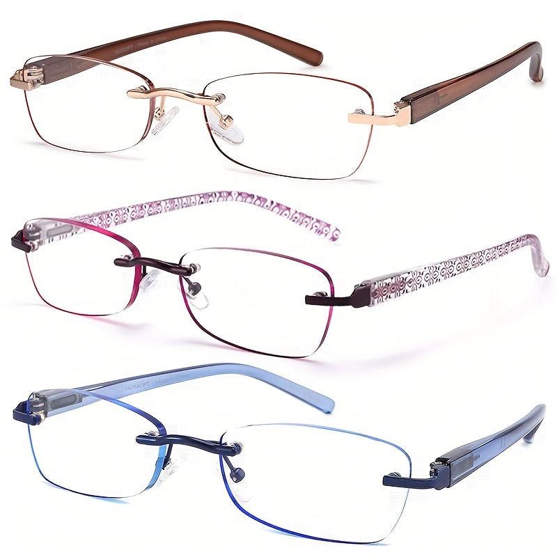 Block Reading Glasses Metal Frame Reader Glasses Spring Hinges