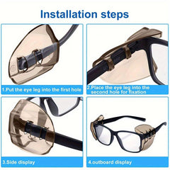 Safety Glasses Side Shields Large Slip On Fits Eyeglasses Frames