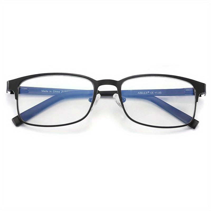 Light Blocking Glasses Rectangular Frame Computer Glasses Spring Hinge