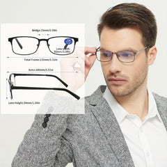 Light Blocking Glasses Rectangular Frame Computer Glasses Spring Hinge