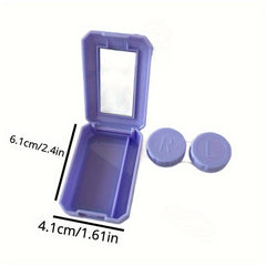 Purple Textured Portable Glasses Case Women Round Lens Case