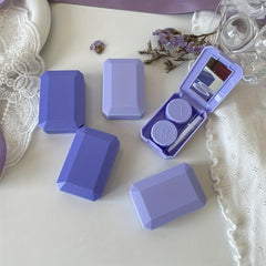 Purple Textured Portable Glasses Case Women Round Lens Case