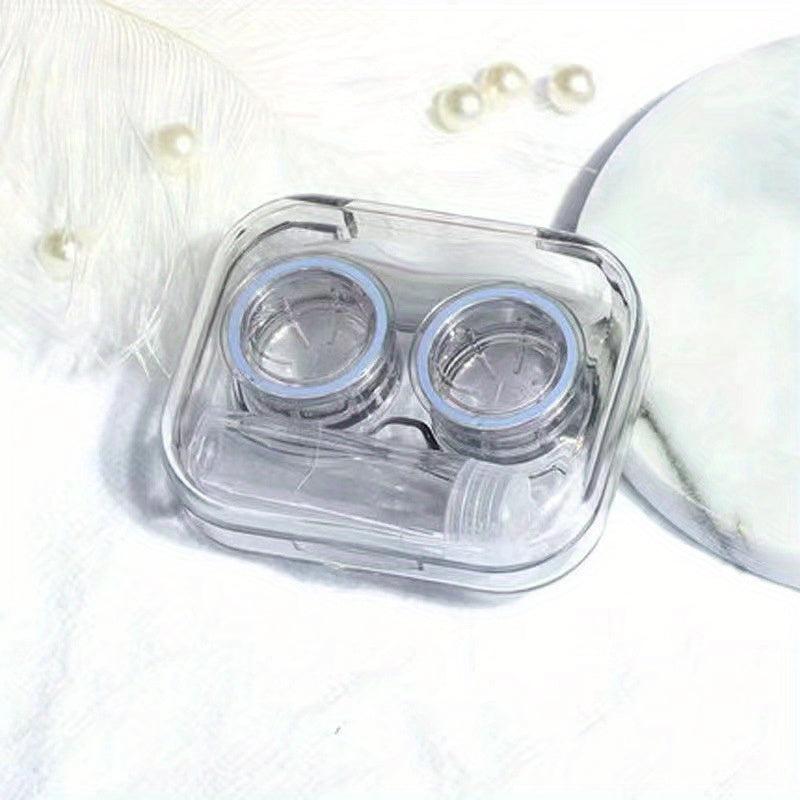 Portable Transparent Lens Case Double Box Easy Open Cover
