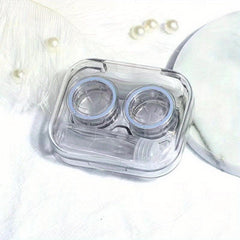 Portable Transparent Lens Case Double Box Easy Open Cover