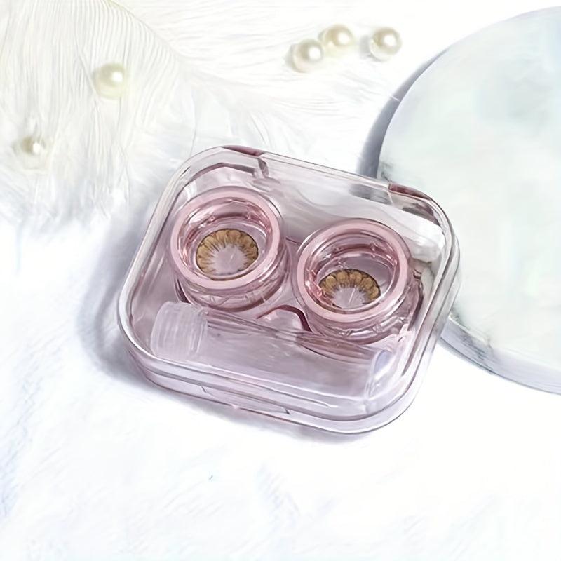 Portable Transparent Lens Case Double Box Easy Open Cover
