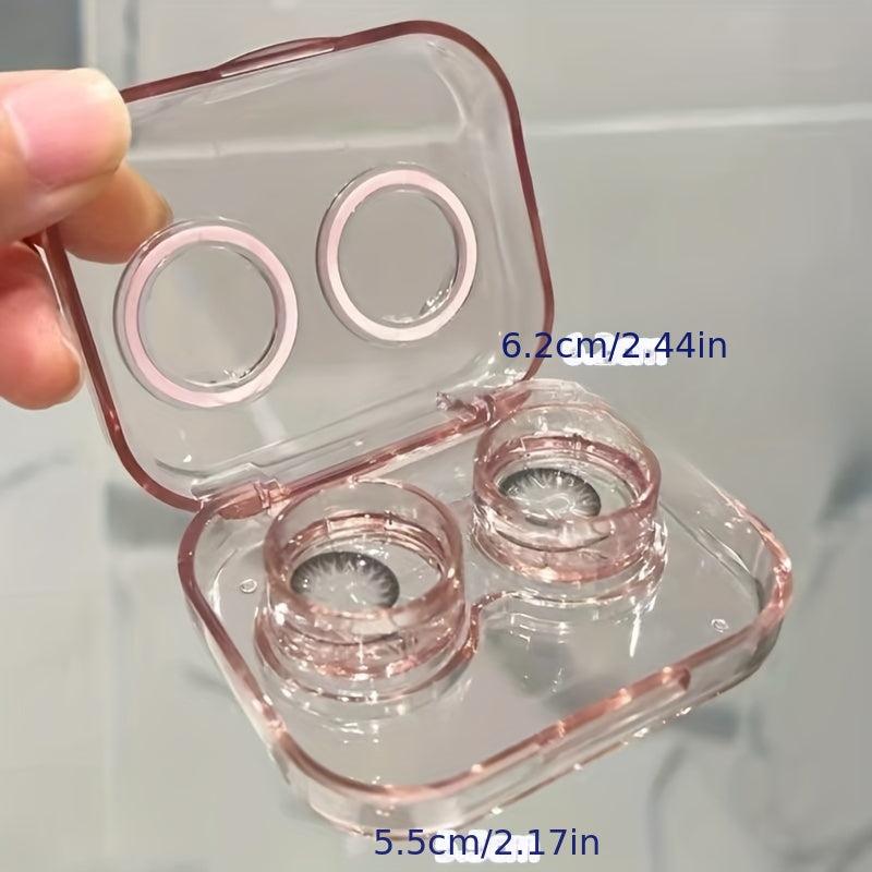Portable Transparent Lens Case Double Box Easy Open Cover
