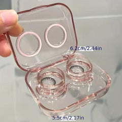 Portable Transparent Lens Case Double Box Easy Open Cover