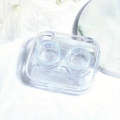Portable Transparent Lens Case Double Box Easy Open Cover