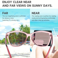 Retro Bifocal Reading Sunglasses For Women UV400 Protection