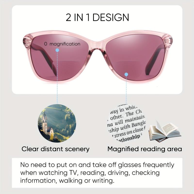 Retro Bifocal Reading Sunglasses For Women UV400 Protection