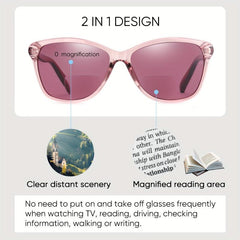 Retro Bifocal Reading Sunglasses For Women UV400 Protection