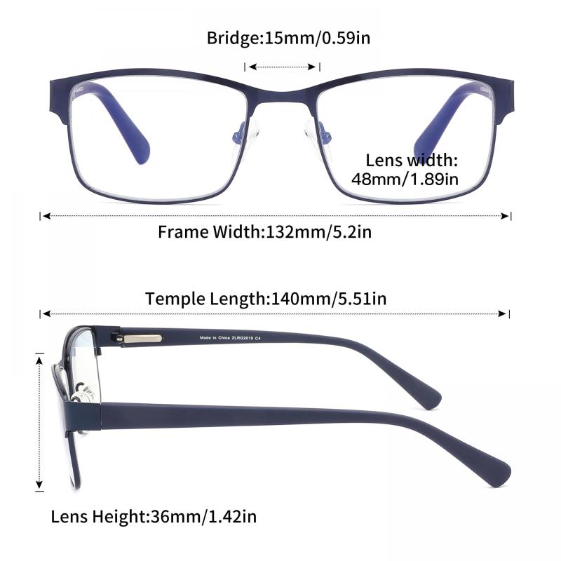 3Pack Metal Reading Glasses w/Spring Hinges for Men - Funky Style