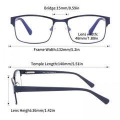3Pack Metal Reading Glasses w/Spring Hinges for Men - Funky Style