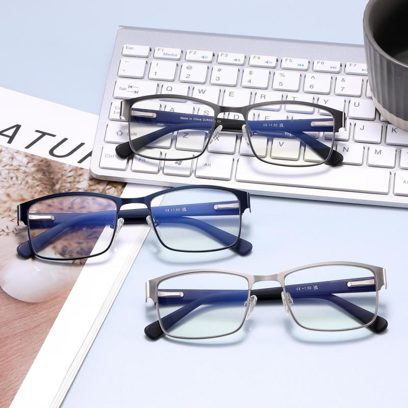 3Pack Metal Reading Glasses w/Spring Hinges for Men - Funky Style