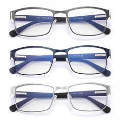 3Pack Metal Reading Glasses w/Spring Hinges for Men - Funky Style