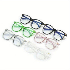 Over Sized Frame Light Blocking PC Temples Colorful Unisex Eyeglasses