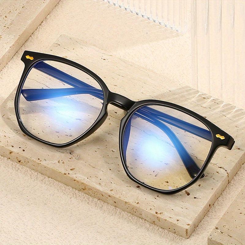 Over Sized Frame Light Blocking PC Temples Colorful Unisex Eyeglasses