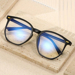 Over Sized Frame Light Blocking PC Temples Colorful Unisex Eyeglasses