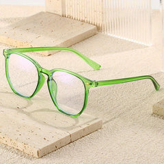 Over Sized Frame Light Blocking PC Temples Colorful Unisex Eyeglasses